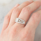 Anello a fascia in platino con diamanti (1.33ctw), anni ‘80