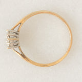 Anello a margherita vintage in oro giallo 9K con diamanti (0.21ctw ca.), anni ‘80/‘90