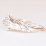 Anello vintage in oro bianco 9K con diamanti (0.20ctw ca.), anni ‘60/‘70