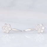 Orecchini vintage in platino con diamanti di taglio brillante (0.60ctw), anni ‘80/‘90