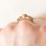Anello vintage in oro giallo 8K e granati (0.60ctw ca.), anni ‘60/‘70