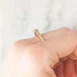 Solitario vintage in oro giallo 9K con diamanti (0.20ctw ca.)