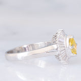 Anello ballerina in platino con diamante giallo (0.35ct) e diamanti bianchi (0.35ctw), anni ‘2000