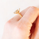 Französischer Vintage-Ring aus 18 Karat Gelbgold mit Aquamarin (ca. 1.50 ct), 60er/70er Jahre