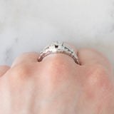 Solitario Art Déco in oro bianco 18K con diamante (0.10ct ca.), anni ‘30