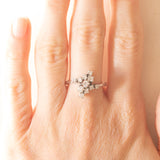 Vintage 14K white gold ring with brilliant cut diamonds (0.46ctw approx.), 70s