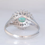 Anello ballerina vintage in platino con smeraldo (0.40ct) e diamanti (0.38ctw), anni ‘90