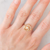 Anello tourbillion in oro giallo 18K con diamanti (0.45ctw), anni ‘80