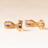 Vintage-Ohrringe aus 9-karätigem Gelb- und Weißgold mit Amethysten und Diamanten