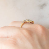 Anello Art Nouveau in oro giallo 14K e argento con diamanti di taglio rosetta (0.26ctw ca.), anni ‘10/‘20