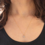 Vintage-Halskette mit Kette aus 9-karätigem Gelbgold und Anhänger aus 9-karätigem Gelb- und Weißgold mit Diamanten (ca. 0.09 ctw), 80er/90er Jahre