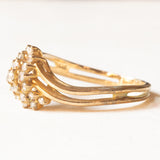 Vintage-Ring aus 9-karätigem Gelbgold mit geschliffenen Diamanten (ca. 0.21 ctw), 1989