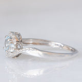 Anello vintage in oro bianco 9K con acquamarine (0.50ctw ca.) e diamanti (0.05ctw ca.), anni ‘90