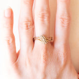 Vintage-Ring aus 9-karätigem Gelbgold mit geschliffenen Diamanten (ca. 0.21 ctw), 1989