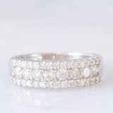 Anello a fascia vintage in platino con diamanti (1ctw), anni ‘80