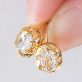 Orecchini vintage in oro giallo 14K con acquamarine (1.60ctw ca.), anni ‘70