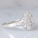Anello a fiore in platino con diamanti di taglio brillante (0.50ctw), anni ‘60/‘70