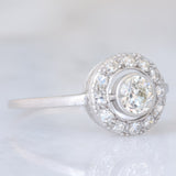 Anello “target” Art Déco in platino con diamanti (0.74ctw ca.), anni ‘20/‘30