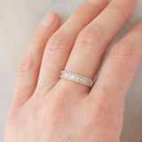 Anello a fascia in oro bianco 18K con diamanti (0.50ctw), anni ‘70/‘80