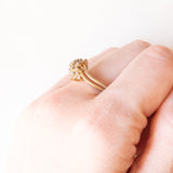 Vintage-Ring aus 9-karätigem Gelbgold mit geschliffenen Diamanten (ca. 0.21 ctw), 1989