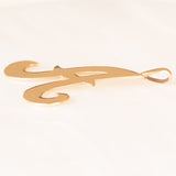 Винтажный кулон в форме буквы «А» из желтого золота 9 карат, 70-е годы.