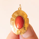 Vintage 2-in-1-Ohrringe aus 18 Karat Gelbgold mit roter Koralle, 50er Jahre