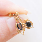 Vintage-Ohrringe aus 9-karätigem Gelbgold mit Saphiren (ca. 0.40 ctw), 1962