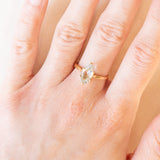 Französischer Vintage-Ring aus 18 Karat Gelbgold mit Aquamarin (ca. 1.50 ct), 60er/70er Jahre