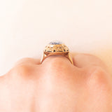 Vintage-Cocktailring aus 8-karätigem Gelbgold mit synthetischem blauen Spinell (ca. 3.50 ct), 60er/70er Jahre