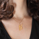 Paar Vintage-Anhänger in Kamm- und Scherenform