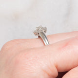 Anello a fiore vintage in platino con diamanti di taglio brillante (0.50ctw), anni ‘60/‘70