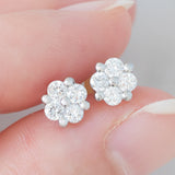 Orecchini a fiore in platino con diamanti di taglio brillante (0.51ctw), anni ‘90