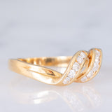 Anello vintage in oro giallo 18K con diamanti (0.20ctw ca.), anni ‘70