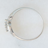 Anello vintage in oro bianco 9K con diamanti di taglio brillante (0.17ctw ca.), anni ‘90