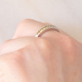 Riviera vintage in oro bianco 9K con zaffiri gialli sintetici (0.54ctw)