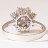 Vintage 14K White Gold Snowflake Ring with Brilliant Cut Diamonds (approx. 1ctw), 60s