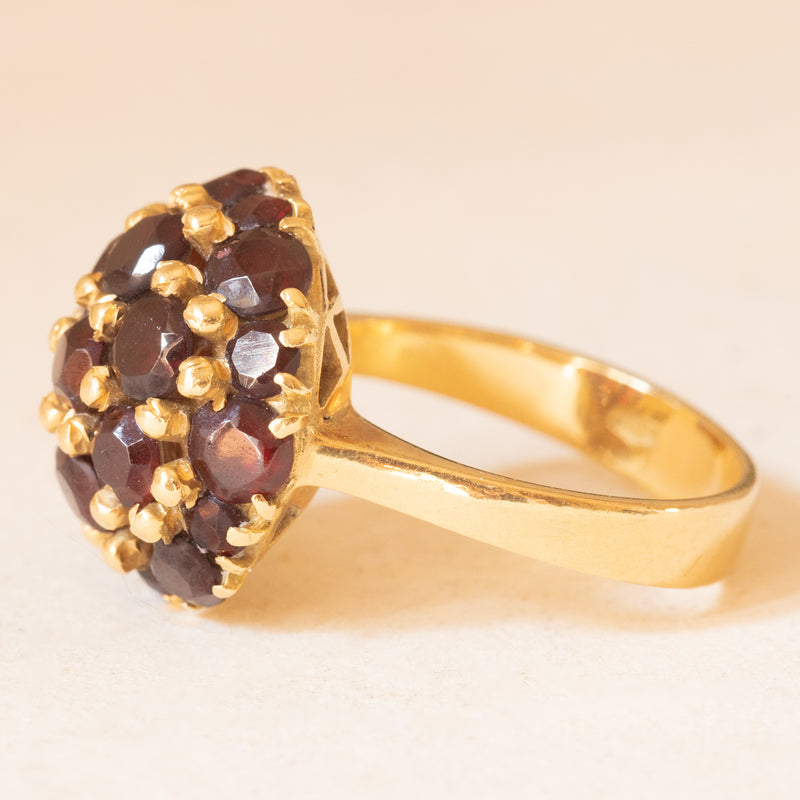 Anello regolabile in oro da 8,25 ratti con granato essonite di Anello regolabile in oro da 8,25 ratti con granato essonite di