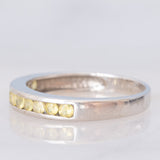 Riviera vintage in oro bianco 9K con zaffiri gialli sintetici (0.54ctw)