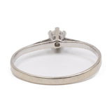 Anello solitario vintage in oro bianco 14k con diamante (0,15ct), anni '70