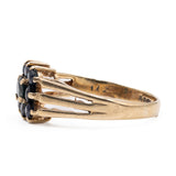 Anello vintage in oro giallo 9k con zaffiri