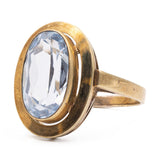 Anello vintage in oro giallo 8k con spinello azzurro