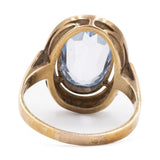 Anello vintage in oro giallo 8k con spinello azzurro