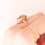 Vintage-Cocktailring aus 8-karätigem Gelbgold mit synthetischem blauen Spinell (ca. 3.50 ct), 60er/70er Jahre