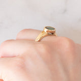 Solitario vintage in oro giallo 9K con cromodiopside (1ct ca.), anni ‘80