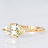 Anello da cocktail vintage in oro giallo 8K con quarzo citrino di taglio marquise (1.70ct ca.), anni ‘70/‘80