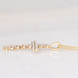 Collar vintage de cadena de oro amarillo de 9 quilates con colgante de cruz de oro amarillo de 9 quilates y diamantes marrones