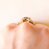 Anello vintage in oro giallo 14K con diamanti di taglio brillante (0.30ctw ca.), anni ‘70
