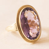 Vintage-Cocktailring aus 14 Karat Gelbgold mit Amethyst (ca. 13 Karat), 70er Jahre