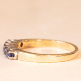 Veretta vintage in oro giallo e bianco 14K con zaffiri (0.50ctw ca.), anni ‘60/‘70