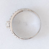 Bague vintage en or blanc 14 carats avec diamants taille brillant (environ 1.38 ct), années 80